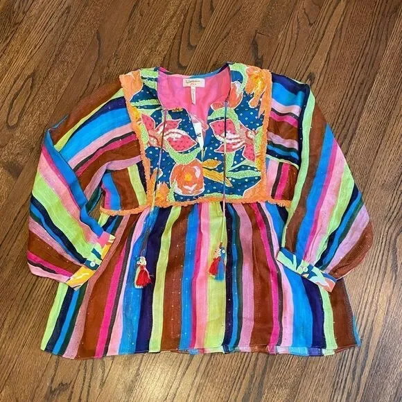 NWT Anthropologie Verb Pallavi Singhee Babydoll Blouse XS B-1285 - Picture 4 of 4